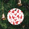 Red Santa Hat and Snowflake Print Acrylic Christmas Tree Ornament Festive Holiday Decoration Hanging Ornament Christmas Party Supplies
