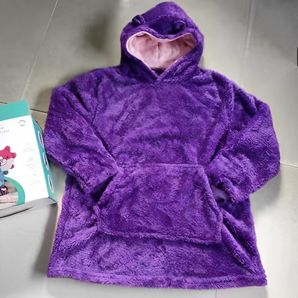 Kids Super Soft Plush Winter Fleece Warm Hooded Giant Sweatshirt Blanket