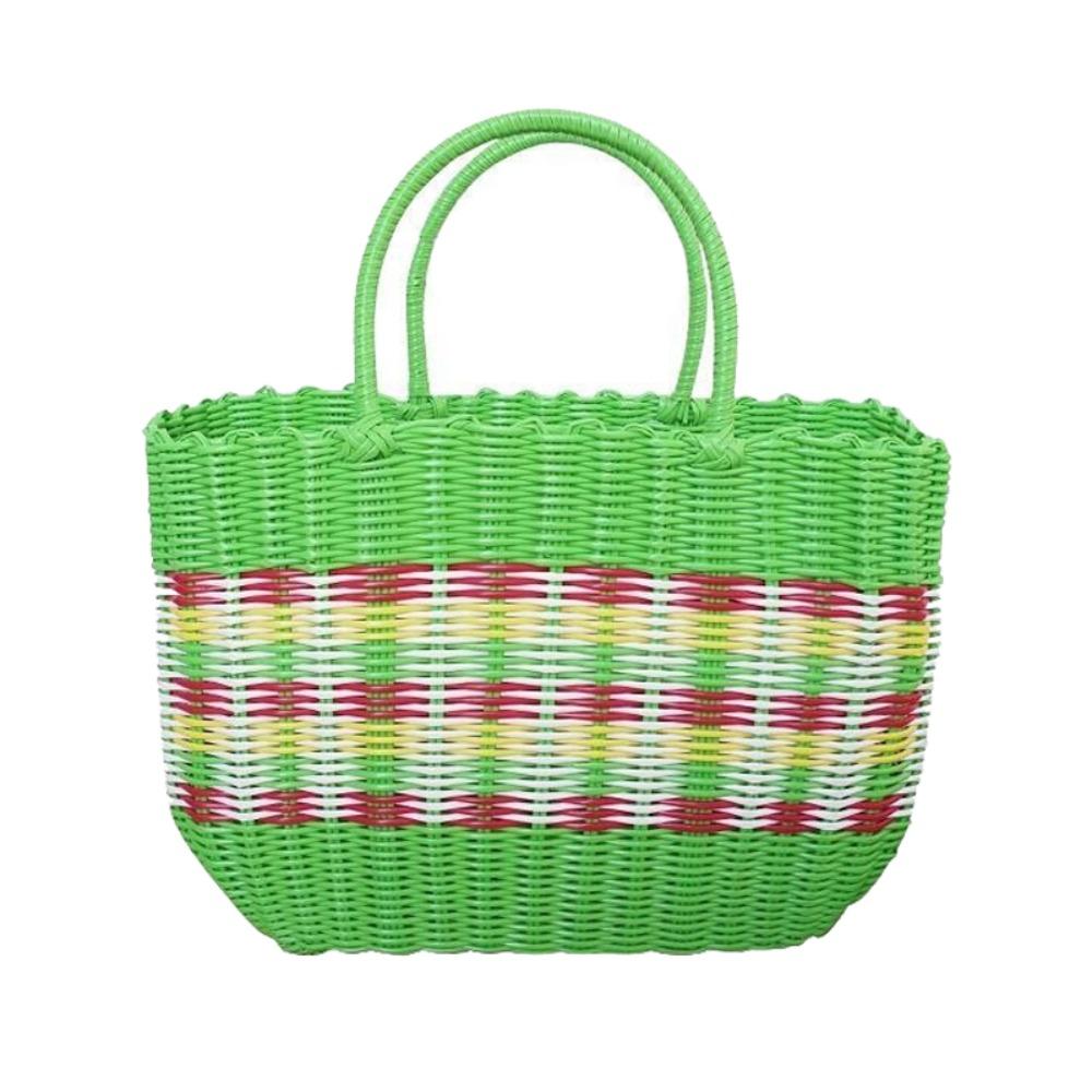 Woven Handheld Vegetable Basket High-End Bath Basket Fashion Plastic Woven Basket  Vegetable Market