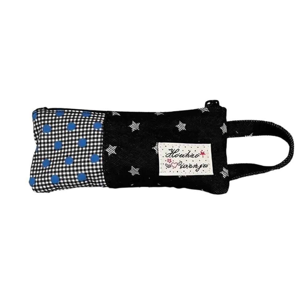 Star Pattern Student Stationery Bag Multi-functional Pen Box Fashion Pencil Case чёрный