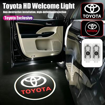 2Pcs Car Lamp Door Shadow Light Laser Welcome Lamp Decoration Accessories For Hilux Corolla RAV4 Highlander / Valve Cap