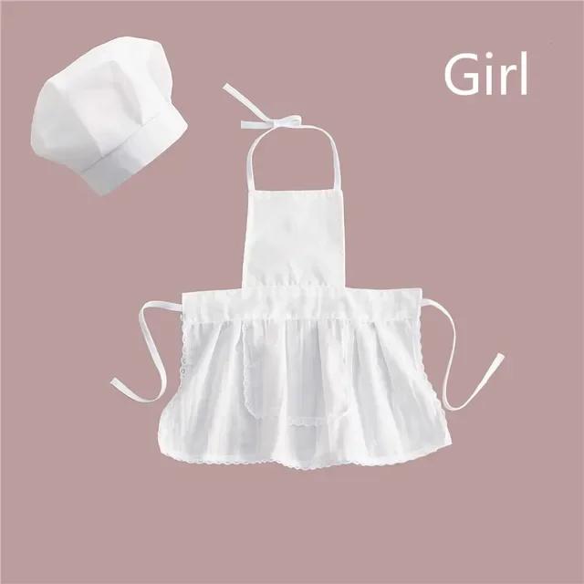Baby Chef Apron Photography Props Hat for Kids Costumes Newborn Chef Baby Cook Costume Baby Photography Props 2pcs/set