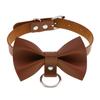 DIEZI Sexy Lignt Brown PU Leather Necklace Women Men New Harajuku Gothic Vintage Heart Chain Choker Statement Necklace Jewelry