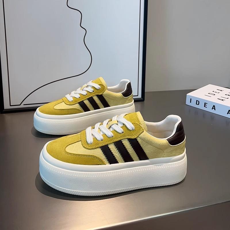 Leather Women's Spring and Summer Platform Shoes Versatile Mesh White Shoes Sports Shoes Women's Shoes Casual Board Shoes