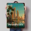Panama City Skyline Metal Poster Custom Wall Art Retro Vintage Tinplate Signs for Man Cave House Interior Decoration Living Room