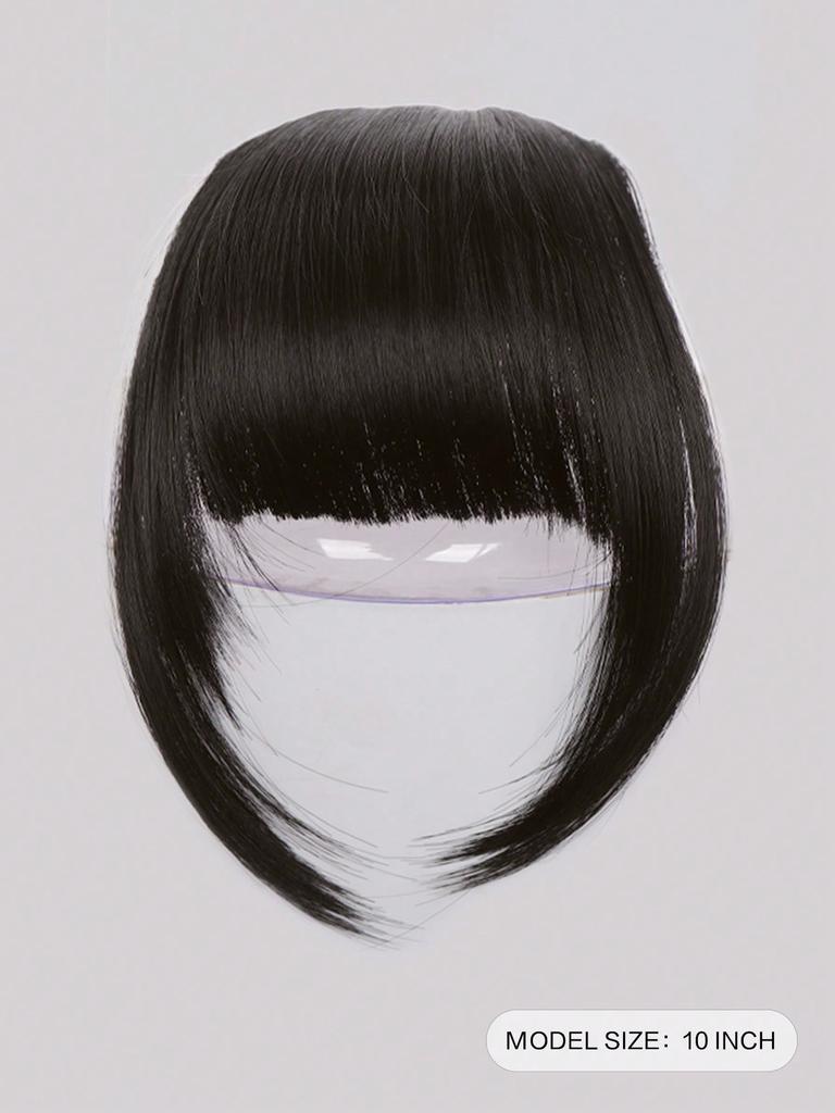 Synthetic Bangs Hairpin 10-inch Slim Fringe With Sideburns For Women's Daily Bangs