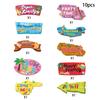 Hawaii Summer Themed Beach Party Paper Cartoon Pattern Signage Props Decoration