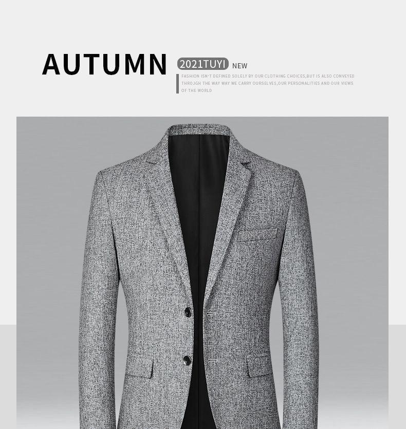 Herren Freizeitanzug Jacke Frühling, Bügelfrei, Einreiher, Leicht, Stil für mittlere Jahre