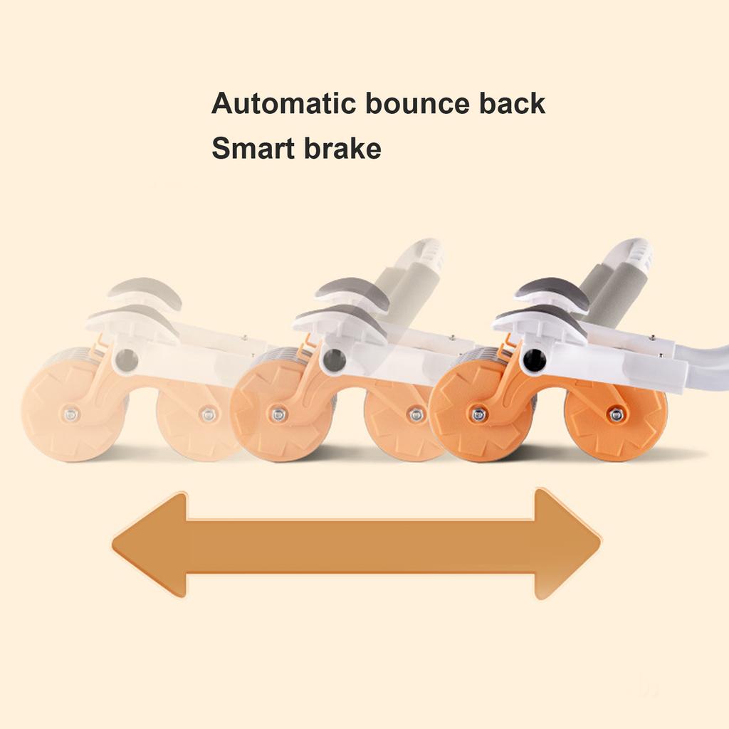 Automatic Rebound Abdominal Wheel Detachable Handle Elbow Support Ab Core Equipment Wheel for Home Orange
