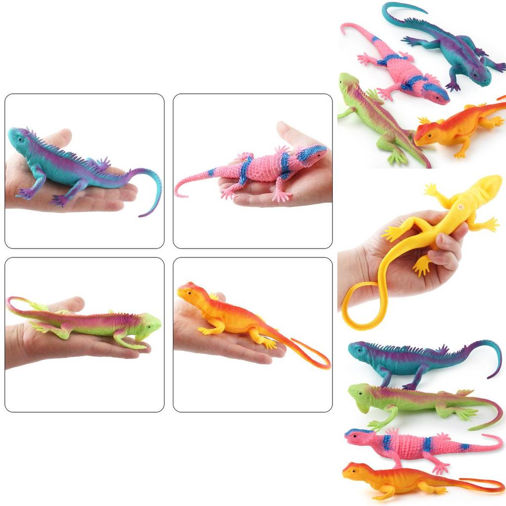 Silicone Forest Lizards Chameleon Models With Authentic Appearance For Kids And Dinosaur Collectors
