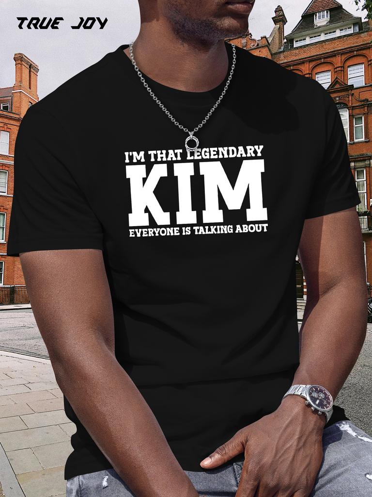 "I'm That Legendary Kim" Graphic Tee - Black Casual Summer T-shirt