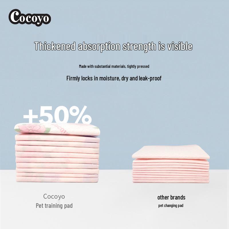 COCOYO Cherry Blossom Pet Training Pads: Thick, Deodorizing, Absorbent Pads for Dogs & Cats L 60x90cm (20 pcs/pack)