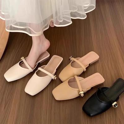 Estate 2025 Nuove Ciabatte Basse da Donna Casual Versatili a Punta Chiusa Stile Chic Francese a Bocca Bassa