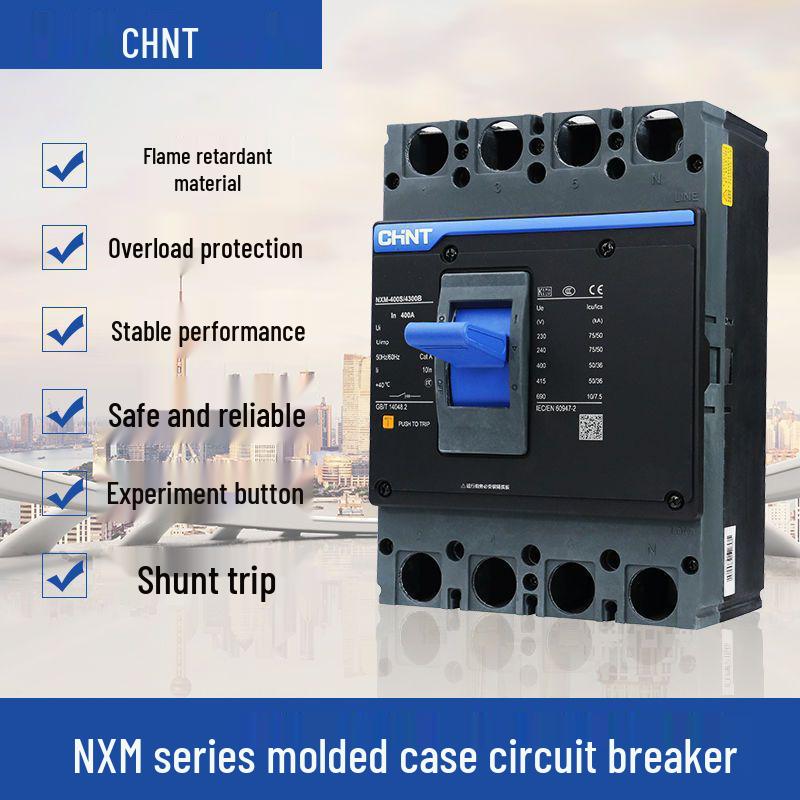 Kunlun 100A Plastic Shell Circuit Breaker with NXM 250A, Three-Phase Four-Wire Air Switch