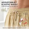 Men'S Cotton-Linen Harem Pants With Drawstring Casual Cropped Pants Lightweight And Loose Suitable For Beach And Yoga