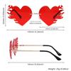 UV400 Protection Fire Heart Shaped Sunglasses Halloween Glasses  for Women & Men