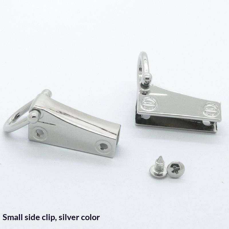 Bag Side Clip Buckle 1 Pair Metal D Ring Leather Strap Connector for Canvas Tote Handbag Hardware Accessories