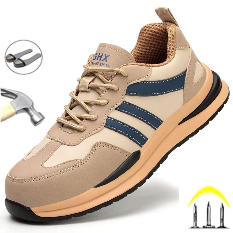 New Fashion  Men Safety Shoes Sneakers Working Footwear Steel Toe Anti Smashing Construction Boots Industrial Area Shoes