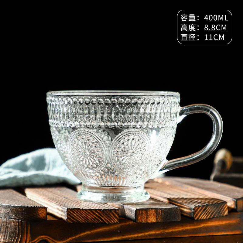Vintage Reliefglasbecher Wein Kaffee Cocktail Milch Saft Trinken Transparent Teetasse Homeworld Küche Wasserbecher 2025 Neu