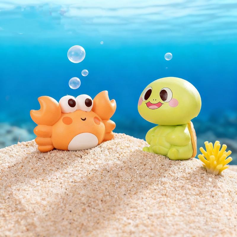 5/10Pcs Cute Mini Sea Animals Statue Aquarium Home Desktop Micro Landscape Resin Fish Tank Aquarium Decoration Accessories