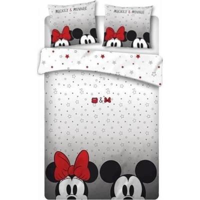 Duvet Cover Set - HOMEROKK - Mickey and Minnie - 240 X 200 Cm - Fitted Sheet 160 X 190 Cm - Red