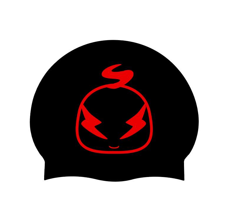 Women's Long Hair Silicone Swim Cap with Racing Pattern for Large Sizes