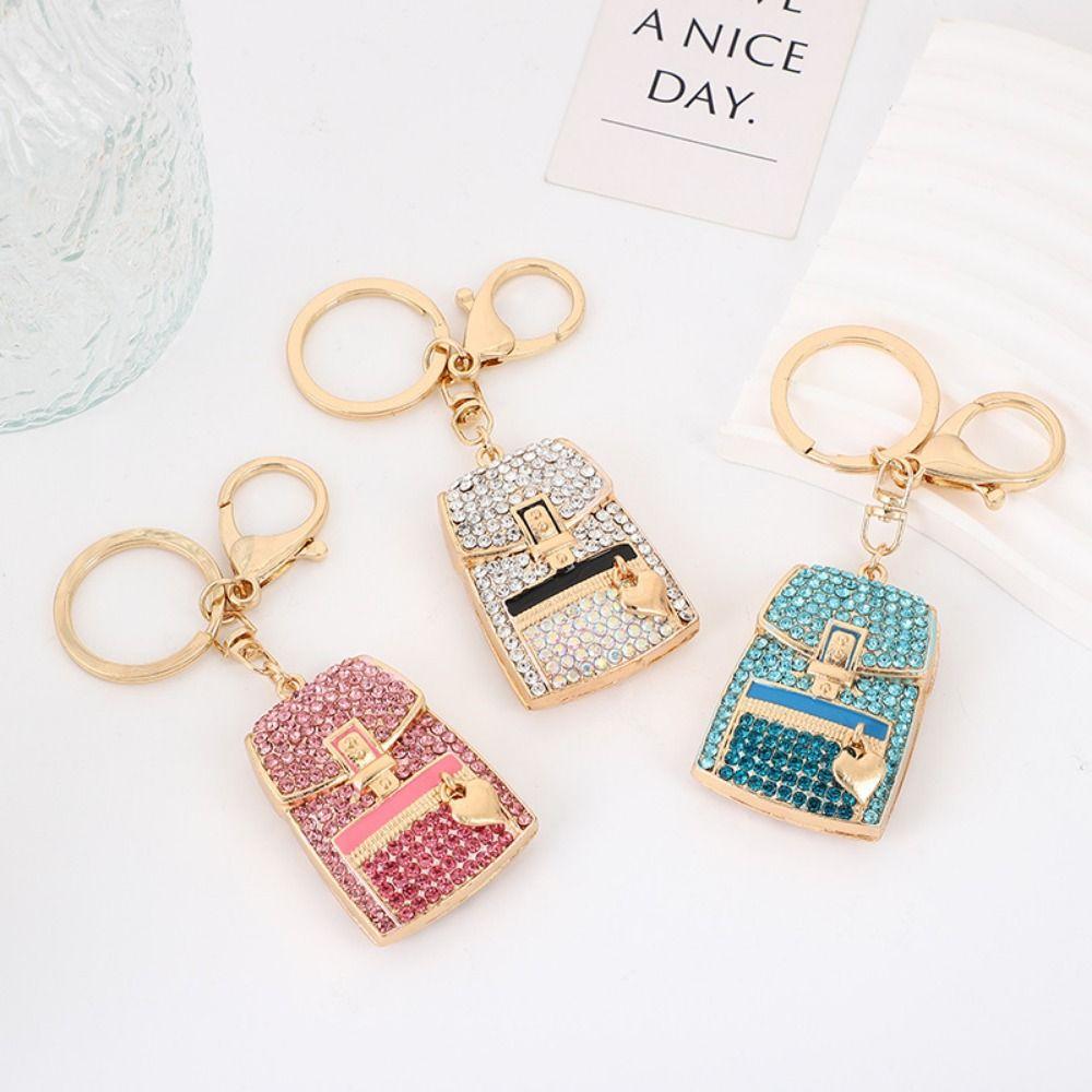 Rhinestone Bag Shaped Keychain Fully-jewelled Bag Accessories Pendant Car Key Pendant Unisex