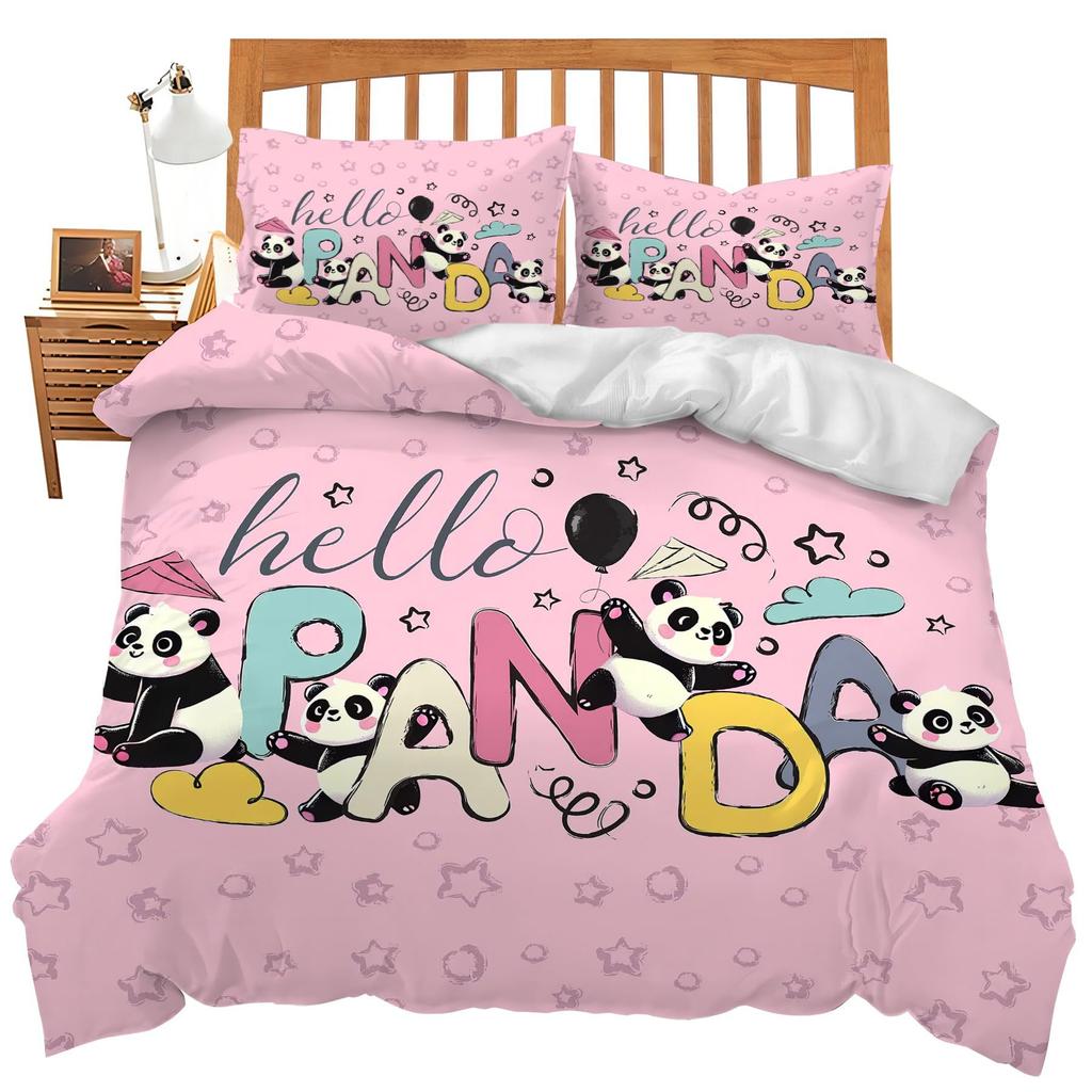 Panda Cherry Blossom Quilt Cover Bedding Quilt Cover Grinding Bedding Kit Digital Printing Delivery