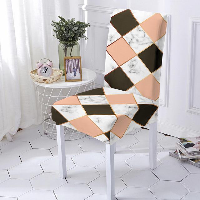 

Эластичный чехол на стул с геометрическим рисунком для столовой, спандекс, чехол на стул, стрейч, свадебный банкет, украшение дома, Housse De Chaise 1 pc