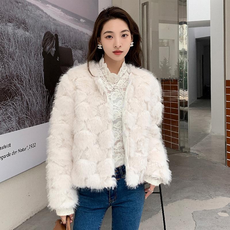 2024 Winter imitation fox fur jacket top women's short loose young plush imitation raccoon fur coat
