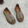 Johnature Retro Handmade Genuine Leather Loafers Soft Soled Cowhide Flat Women's Slip-on Shoes