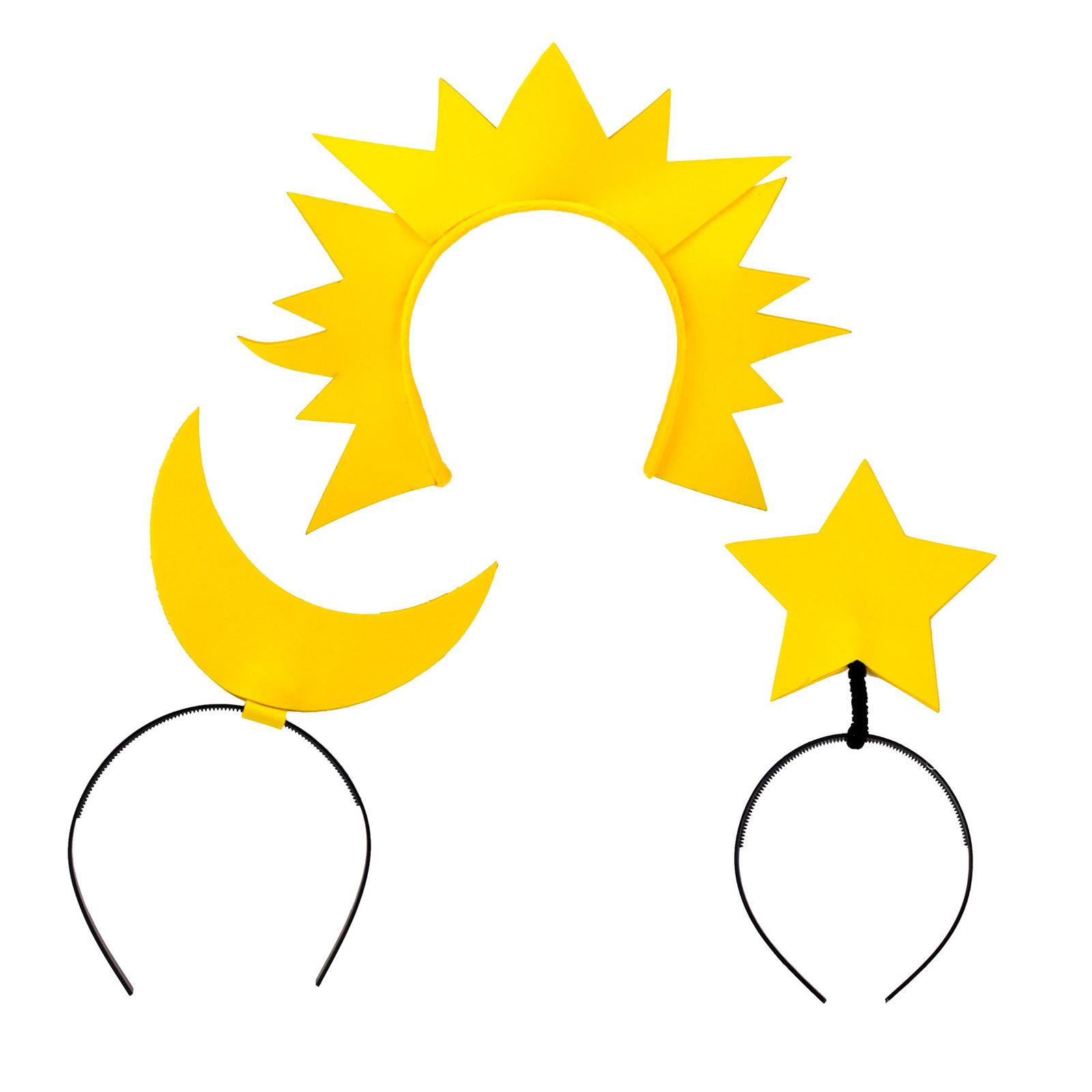 

Ободки для волос в виде солнца/луны/звезд Реквизит для фотобудки Привлекательные ободки для волос в виде солнца Головные уборы для вечеринок Забавные ободки для музыкальных фестивалей D