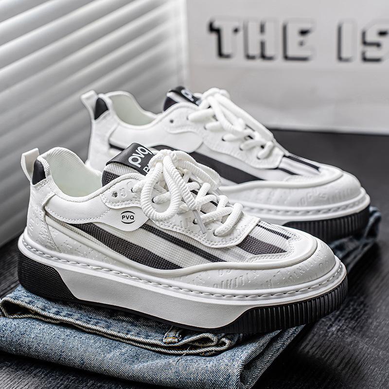 

2025 новая летняя дышащая сетчатая повседневная обувь на низкой платформе, мужская нишевая трендовая обувь высокой ценности, мужская обувь 44 белый