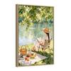 Girl Reading Oil Canvas Art: Healing Character Decor for Hotel, B&B, or Home