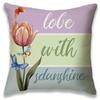 Tulip Pattern Home Decor Pillowcase Bedroom Living Room Sofa Decoration Polyester Cushion Cover With Zipper