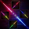Set of 2 LED Illuminating 7 Party Supplies Lightsabers, Toy, Light-Up Sword, Cosplay, Extendable, Combineable, Colors, Color-Changing LED, (Extendable