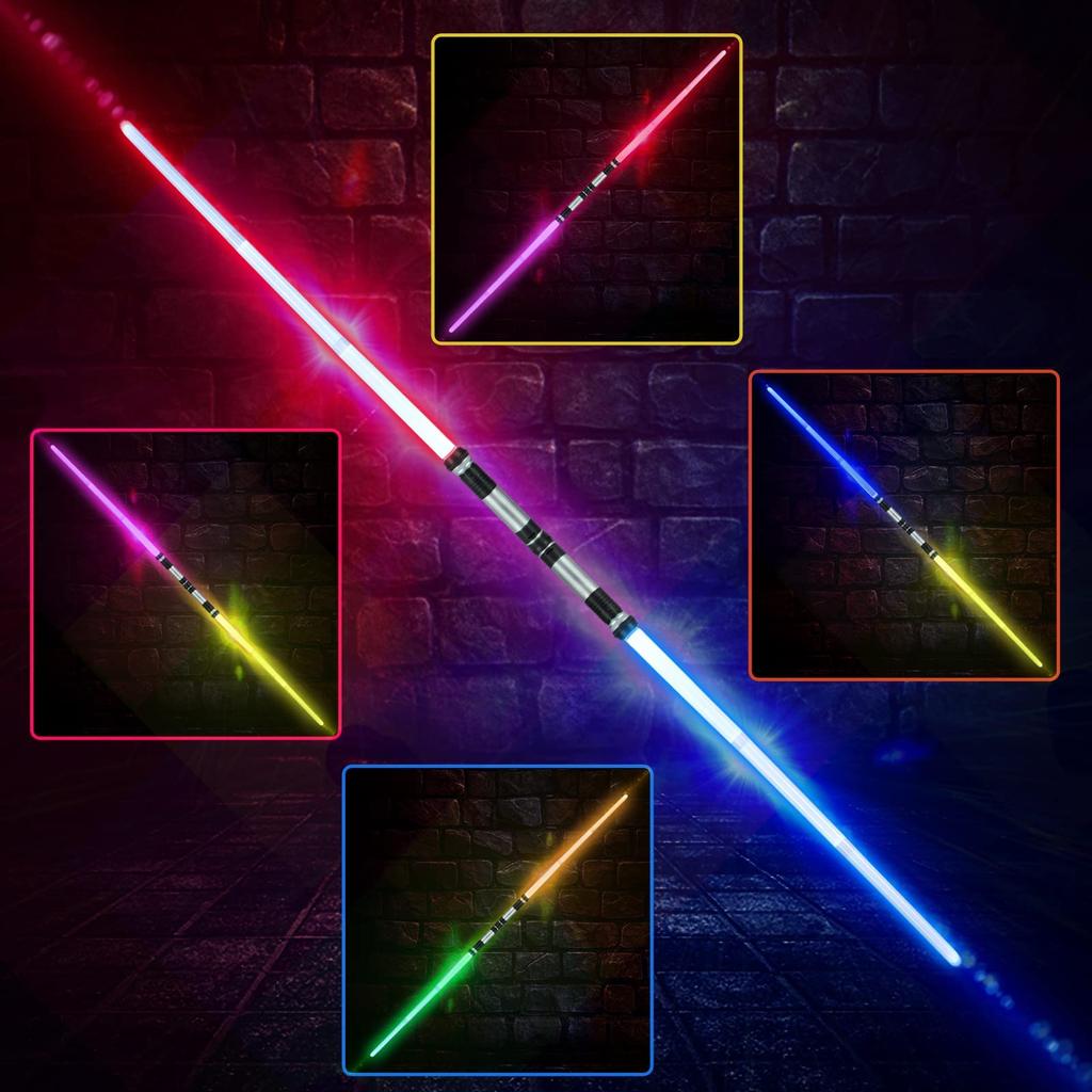 Set of 2 LED Illuminating 7 Party Supplies Lightsabers, Toy, Light-Up Sword, Cosplay, Extendable, Combineable, Colors, Color-Changing LED, (Extendable