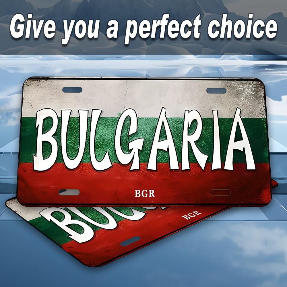 

Bulgaria BGR National Flag Vintage License Plate Style Aluminum Metal Sign Retro European Country Travel Souvenir Wall Art Decor 15x30cm(5.9x7.8inch)