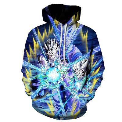 2024 Anime Dragon Ball Super Saiyajin Goku Gohan Digitaldruck Hoodie Kapuzenpullover für Männer, Frauen, Erwachsene und Kinder