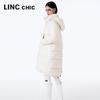 Jinyujie Women's Mid-Length Hooded 90% White Duck Down Jacket