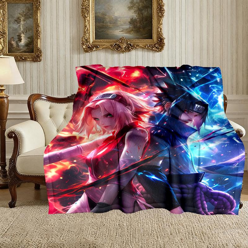1pc Naruto Blanket, Cozy Valentine's Day Blanket, Multi-functional Nap Blanket Available Throughout the Four Seasons