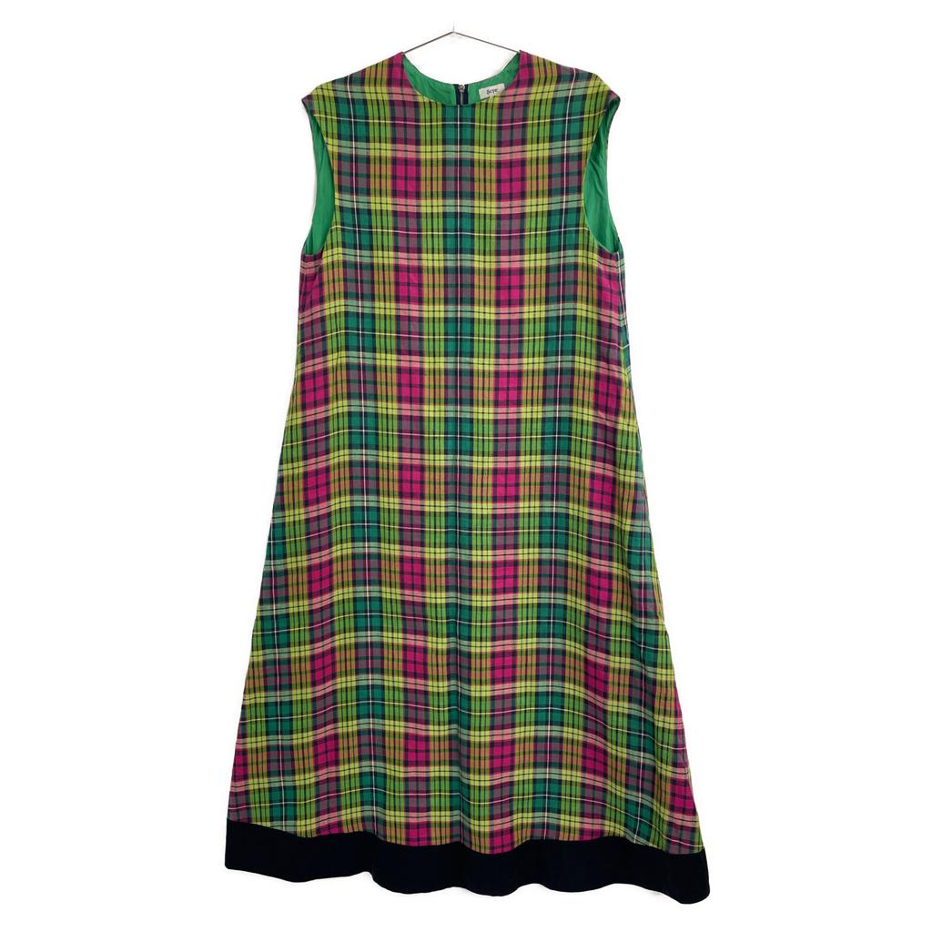 Scye Drawer special order 1221-01420 Green madras check sleeveless dress dress 36 Green Pink Yellow CheckUsed