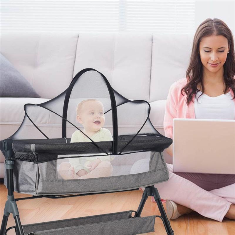 Foldable Mosquito Net Breathable Folding Crib Cover Bassinet Mosquito Net Cover for Baby Crib To Keep Cats/Bugs Out