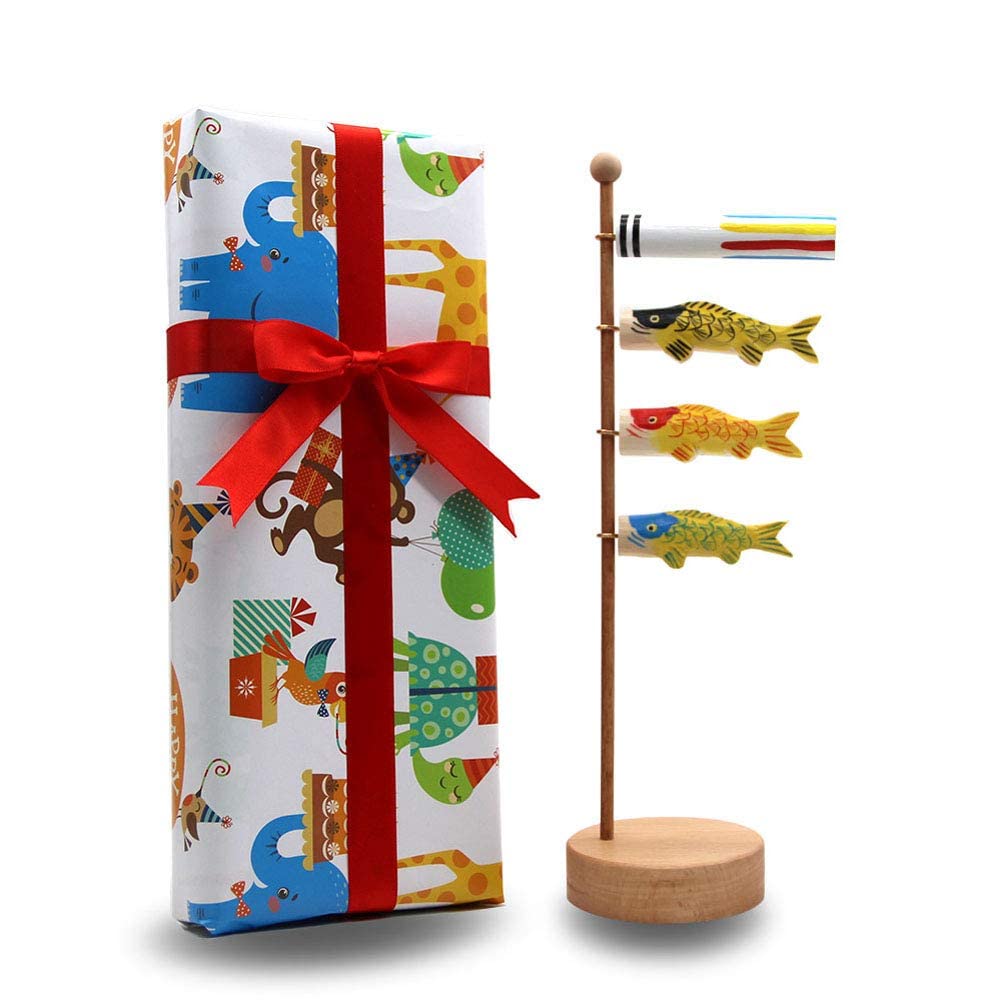 

OKBABY Деревянная кукла Коинобори для в Подарочная упаковка из дерева павловнии доступна (Карповый стример) День мальчиков, День защиты детей, Коробка, Высота 26,5 см,