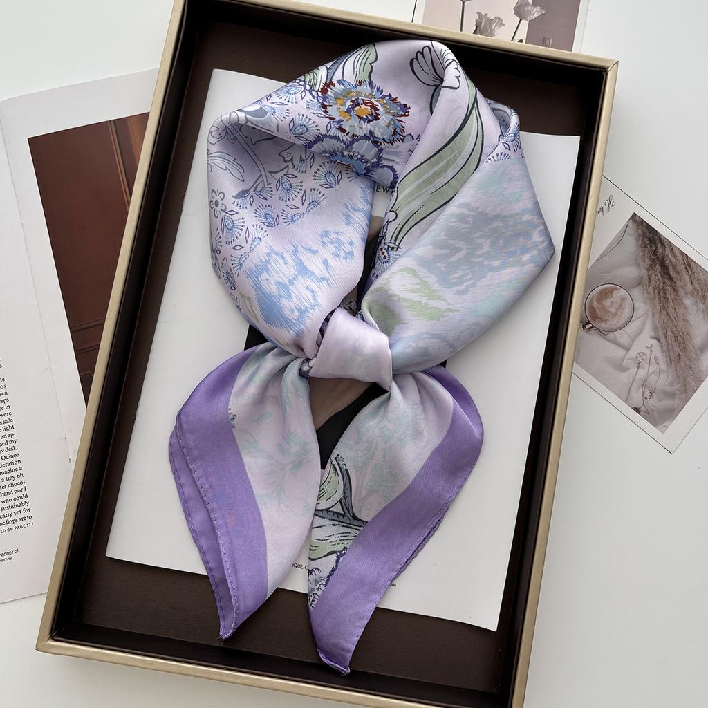1Pc 70*70Cm Square Scarf Women Luxury Bandana Head Fashion Lady Hair Shawl Wrap Spring Summer Female Neckerchief Hijab