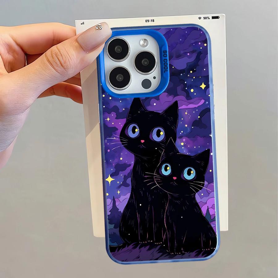 Étui souple pour iPhone 16e 11 12 13 Pro Max 14 15 16 Plus Art Van Gogh Chat