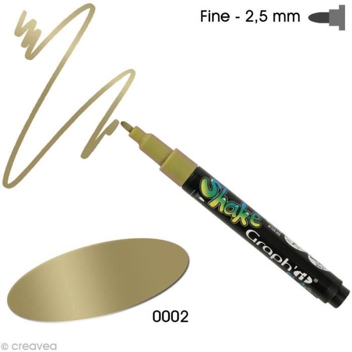 Marqueur peinture - Graph'it - Couleur Or - Pointe fine 2,5 mm - Opaque