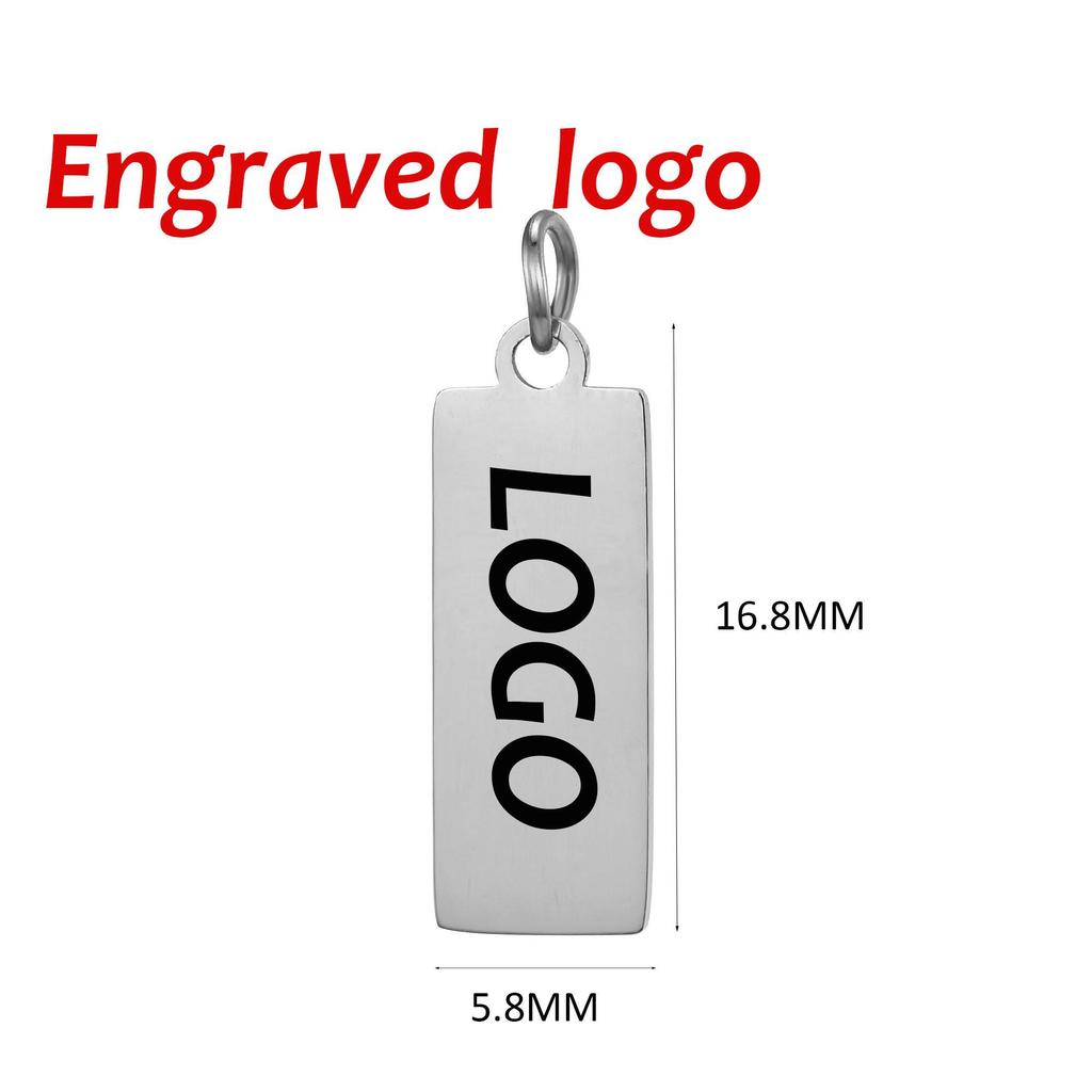 SUNIBI Gepersonaliseerde Logo Tags Roestvrijstalen Bedels voor Kettingen Armbanden 6 Maten om te Kiezen Sieraden