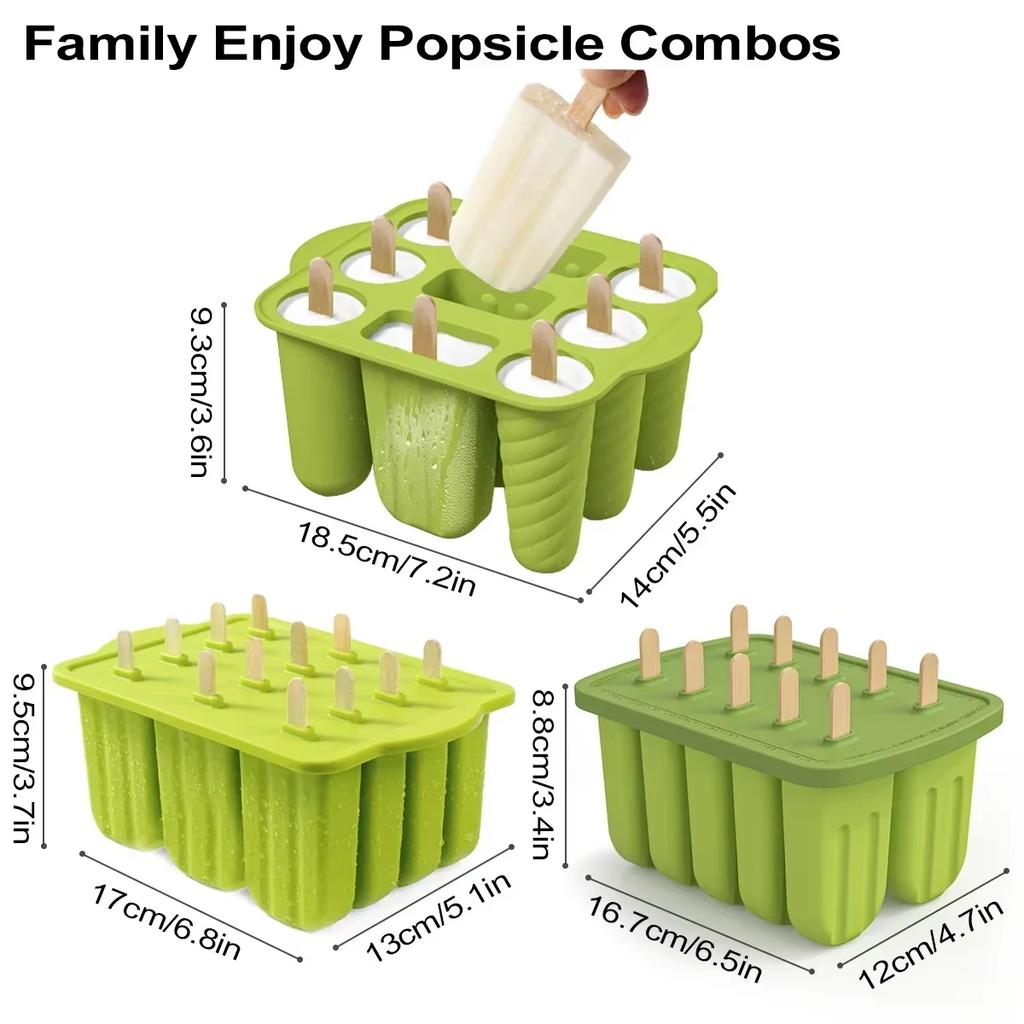 Reusable Silicone Popsicle Molds with Sticks Summer Ice Cream Maker Kit DIY Frozen Treats for Kids Kitchen Baking Tools