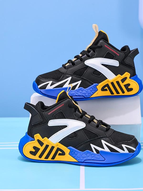 Boys Shoes 2025 New Children's Mesh Breathable Non-slip Lightweight Sports Shoes Children's Training Practical Basketball Shoes